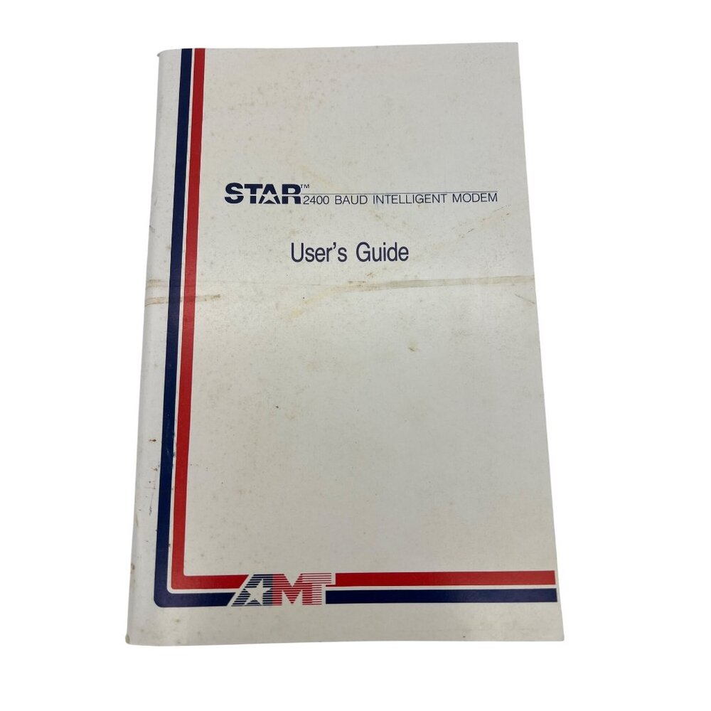 Vintage AMT STAR 2400 Baud Intelligent Modem User’s Guide Manual IBM PC XT AT